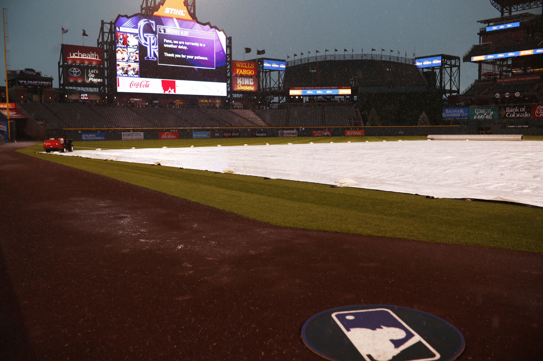 Giants Rockies Baseball rain